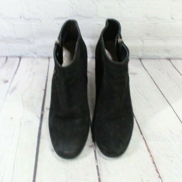 Cole Haan Grand.0S Davenport Black Suede Side Zip Heeled Ankle Boots Size 8 B - Picture 5 of 9